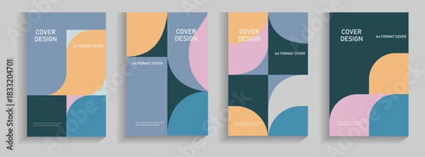 Fototapeta Abstract vector covers design template. Brochure template layout. Cover design for annual report and business. Business presentation vector A4 vertical orientation front page mock up set.