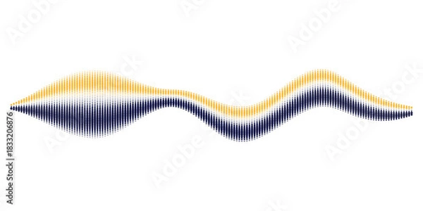 Fototapeta Abstract Waveform Digital Sound or Data Visualization with Halftone Dot and Sharp Line Patterns
