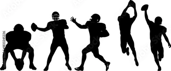 Obraz American Football Player Silhouette Bundle