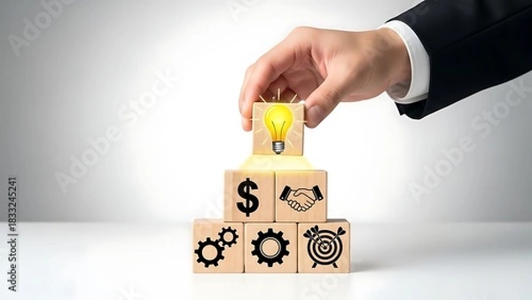 Fototapeta Unlock your business potential with innovative ideas that lead to financial success and strategic partnerships for growth and achieving targeted goals