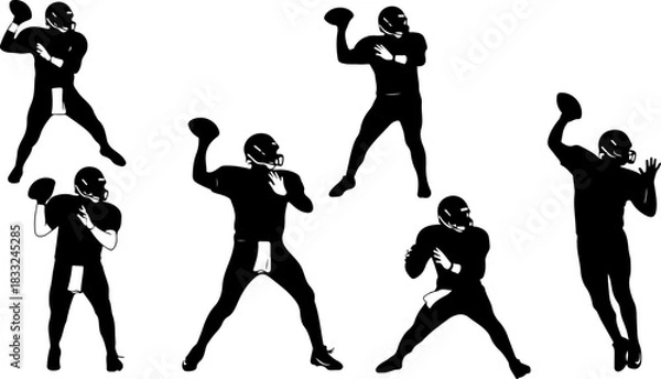 Obraz American Football Player Silhouette Bundle