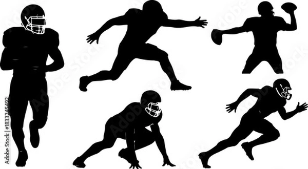 Obraz American Football Player Silhouette Bundle