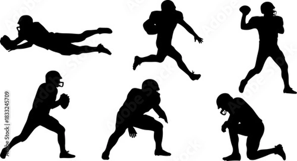 Obraz American Football Player Silhouette Bundle