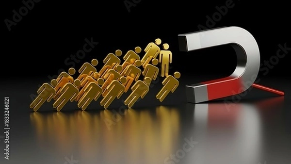 Fototapeta Attract top talent with magnetic company culture and recruitment strategies for business growth and success, hire best employees with powerful brand