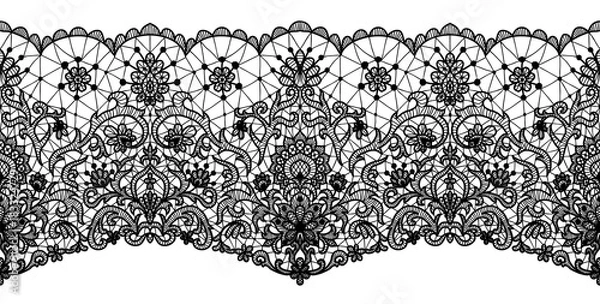 Obraz granica kwiatowy koronki