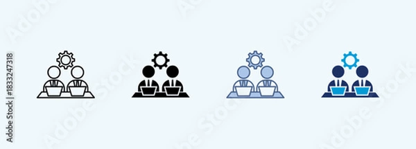 Fototapeta co worker multiple style icon