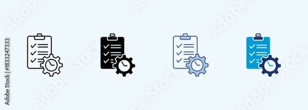 Fototapeta schedule multiple style icon