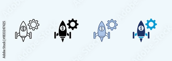 Fototapeta startup multiple style icon