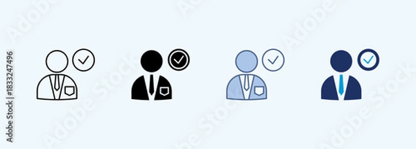 Fototapeta employee multiple style icon