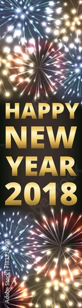 Obraz Vertical web banner with fireworks