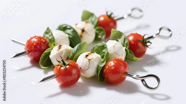 Fototapeta caprese skewers isolated on white background