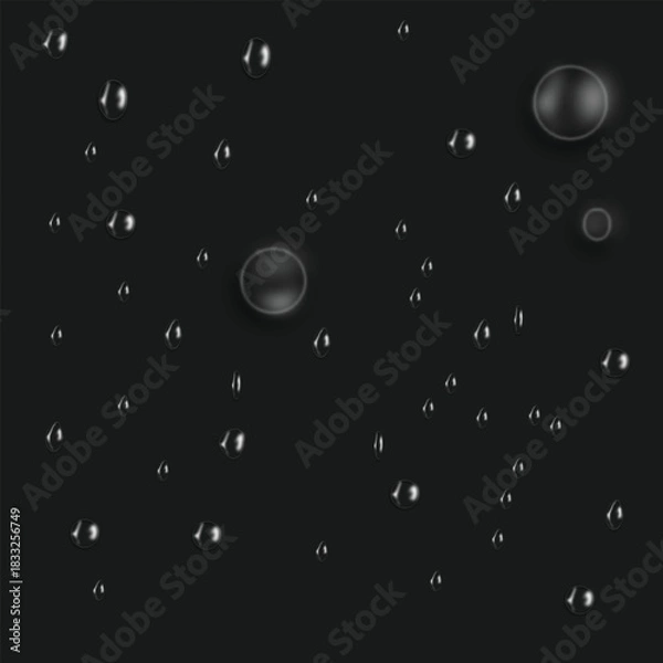 Obraz water drops on black background