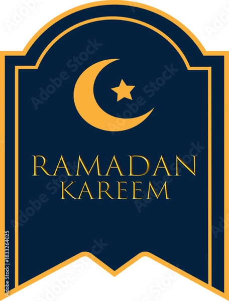 Obraz Elegant Ramadan Kareem Banner with Moon and Star Design Illustration