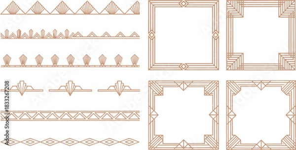 Obraz Art Deco Geometric Borders and Frames Vector Illustration