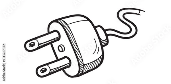 Obraz Plug Illustration Electrical Safety Power Connection Socket Outlet Device Doodle Wiring Plug In Energy Electricity