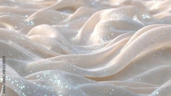 Obraz Sparkling satin waves with soft glow. Artificial intelligence image