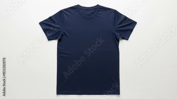Obraz Navy blue tshirt isolated on white background, showcasing its simple design, short sleeves, and comfortable fit for everyday wear