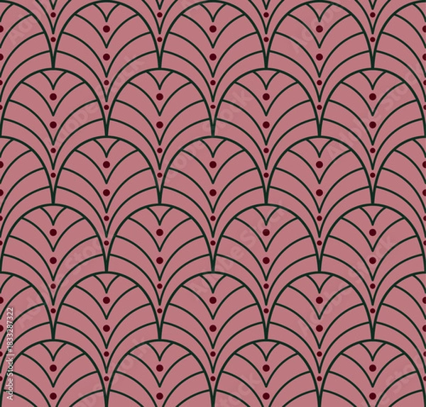 Obraz Seamless art deco abstract pattern. Geometric modern background. Vector illustration.