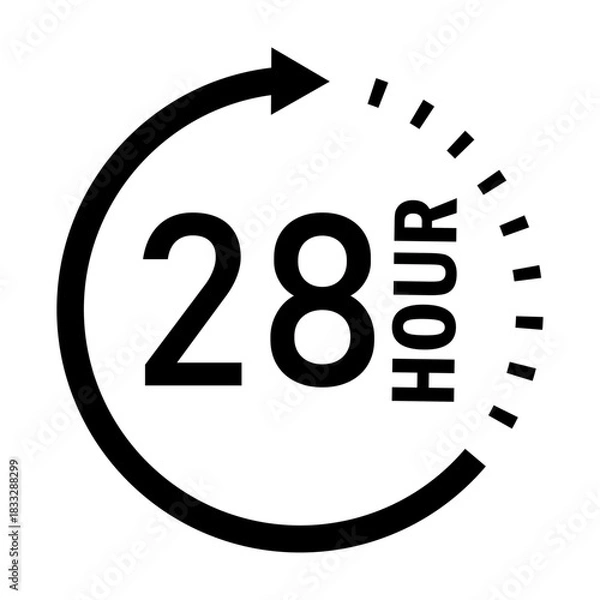 Fototapeta Twenty-eight hour timer period for delivery service icon