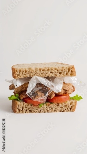 Obraz Sandwich with Plastic Trash Inside