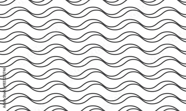 Obraz Wave seamless pattern. Abstract wave curved lines.