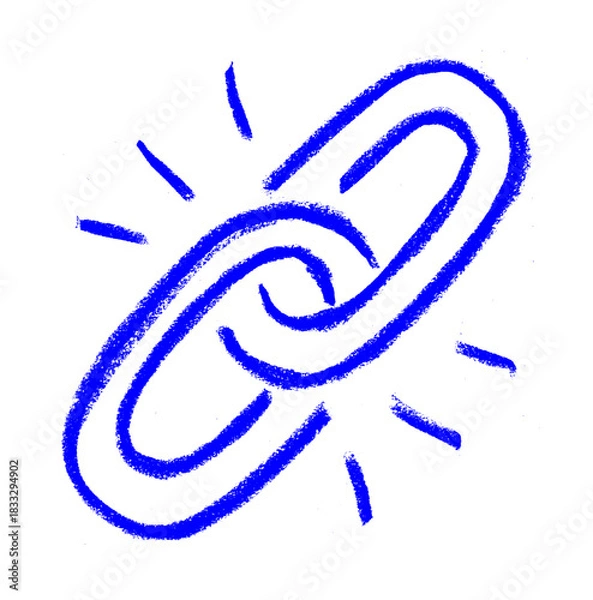 Obraz Chain Icon Crayon Chalk Wax Drawing Vector