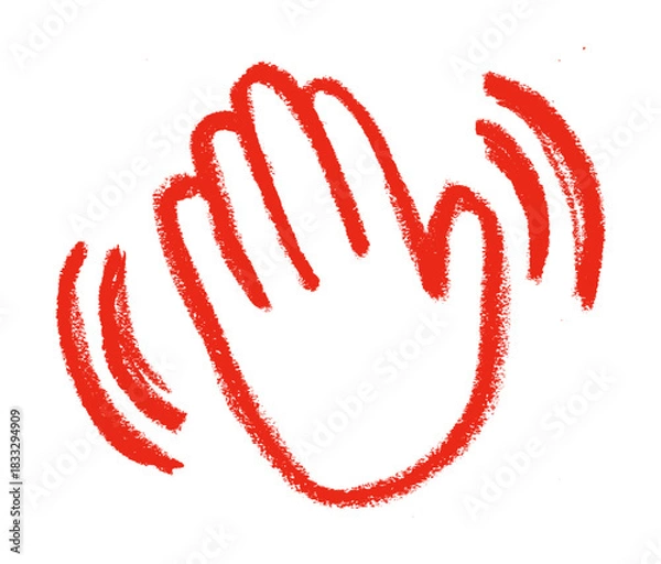 Obraz Hand Wave Icon Crayon Chalk Wax Drawing Vector
