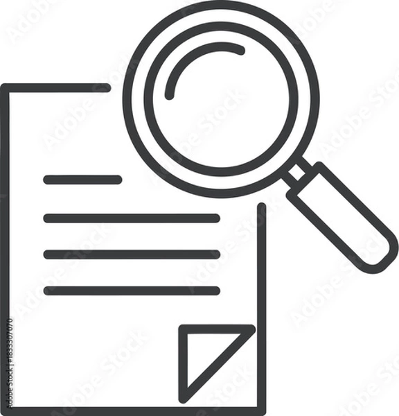 Fototapeta Magnifying glass examining document for detailed analysis and research