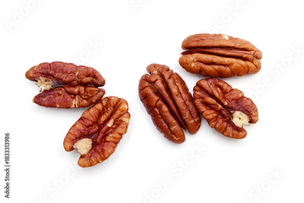 Obraz Pecans isolated on white background