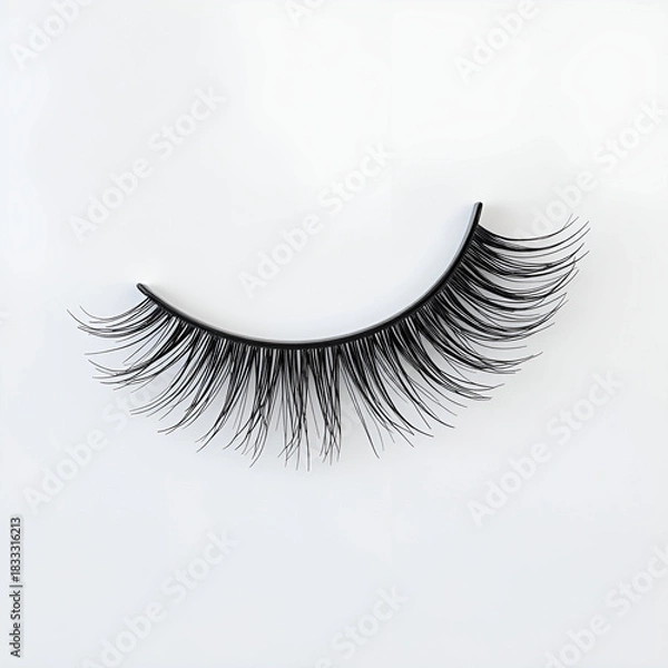 Obraz Softly curved lash extension isolated on white background.