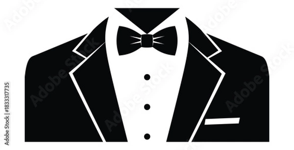 Obraz Elegant black tuxedo with bow tie for formal events and sophisticated occasions design