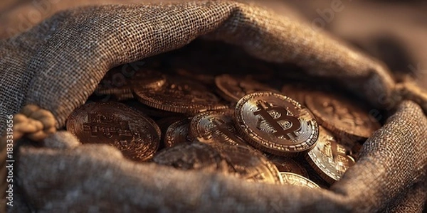 Obraz Bitcoin in a canvas bag