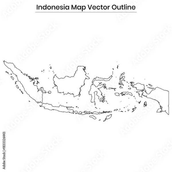 Fototapeta Indonesia Map Vector Outline