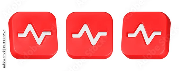 Obraz 3d rendering icon metric red square button