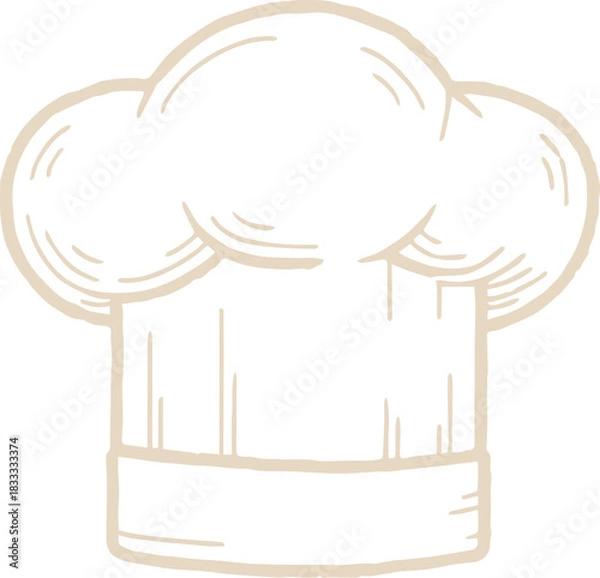 Obraz Chef Hat Minimal Doodle Outline