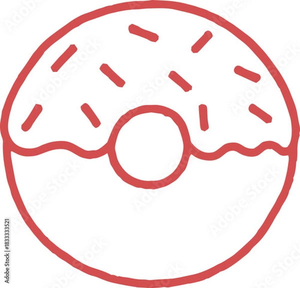 Obraz Donut with Sprinkles Outline