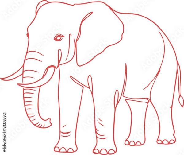 Obraz Elephant Simple Continuous Line
