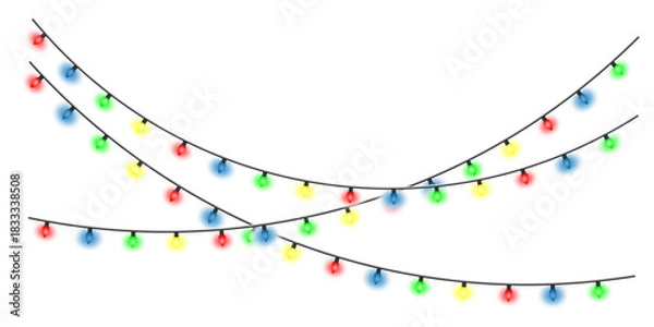 Obraz String garland with colorful light bulbs