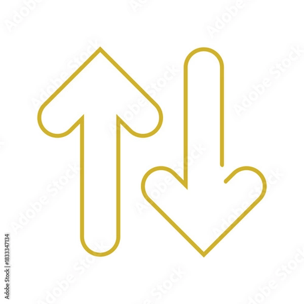 Obraz Yellow arrows line icon.svg