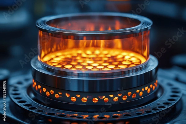 Obraz Metal furnace roaring with flames.