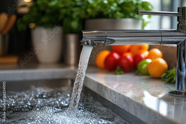 Obraz A faucet dripping water.