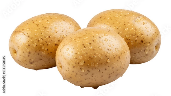 Obraz Fresh Potatoes, Isolated on Transparent Background, Ready for Cooking and Healthy Eating