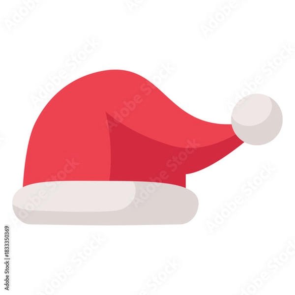 Obraz Red santa claus hat flat icon 10