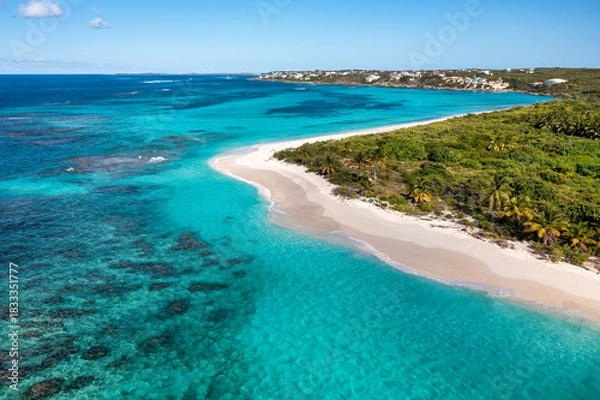 Obraz Aerial Shoal Bay Beach Anguilla