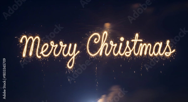 Obraz A vintage Christmas chalkboard design concept featuring typography and a happy New Year celebration message