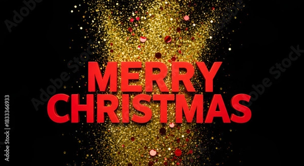 Obraz  a merry Christmas holiday card concept with chalk text design and light symbol for a happy New Year celebration