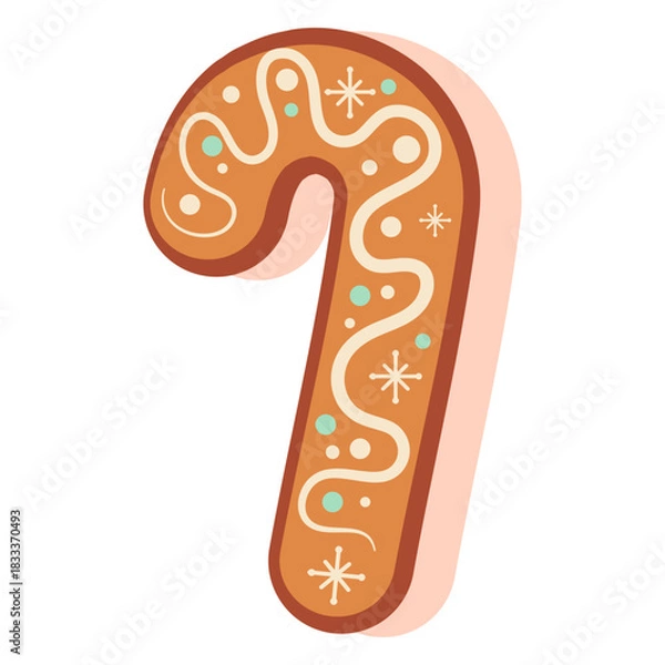 Obraz Gingerbread cookie candy cane ginger cookie