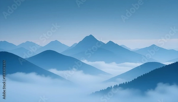 Fototapeta mountain landscape with clouds