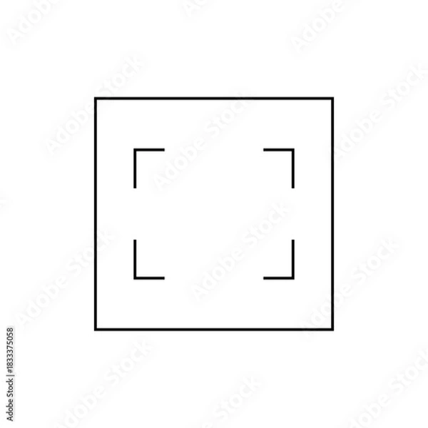 Fototapeta A square outline with four smaller corner bracket shapes positioned inside near each of the corners