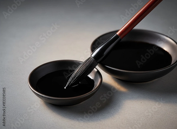 Fototapeta Silver menorah with seven branches on neutral background  